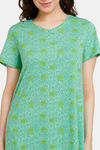 Rosaline Reclaimed Nature Knit Cotton Full Length Nightdress - Ming — thumbnail 5