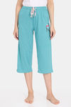 Rosaline Emoji Knit Cotton Capri - Baltic — thumbnail 2