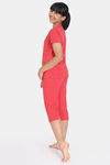 Rosaline Girls Tom & Jerry Knit Cotton Capri Set - Rubicondo — thumbnail 3