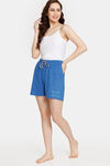 Rosaline Rural Charm Knit Cotton Shorts - High Tide — thumbnail 4