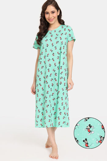 Rosaline Disney Knit Cotton Mid Length Nightdress - Spring Bud
