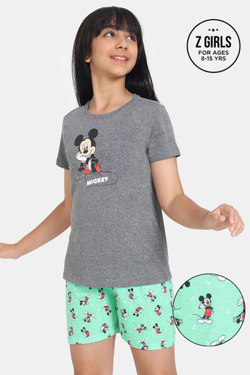 Rosaline Girls Disney Knit Cotton Shorts Set - Spring Bud
