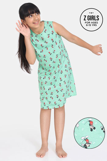 Rosaline Girls Disney Knit Cotton Knee Length Nightdress - Spring Bud