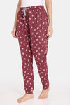 Rosaline Joy Sticks Knit Cotton Pyjama - Merlot — thumbnail 2