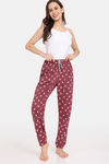 Rosaline Joy Sticks Knit Cotton Pyjama - Merlot — thumbnail 4