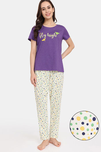 Rosaline Mystic Town Knit Cotton Pyjama Set - Antique White