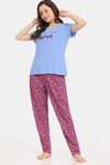 Rosaline Joy Sticks Knit Cotton Pyjama Set - Sangria — thumbnail 4