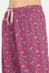 Rosaline Joy Sticks Knit Cotton Pyjama Set - Sangria — thumbnail 6