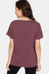 Rosaline Joy Sticks Knit Cotton Top - Merlot — thumbnail 3