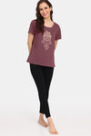Rosaline Joy Sticks Knit Cotton Top - Merlot — thumbnail 4