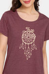 Rosaline Joy Sticks Knit Cotton Top - Merlot — thumbnail 5