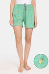 Rosaline Joy Sticks Knit Cotton Shorts - Greenbriar — thumbnail 1