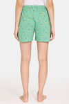 Rosaline Joy Sticks Knit Cotton Shorts - Greenbriar — thumbnail 3