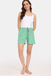 Rosaline Joy Sticks Knit Cotton Shorts - Greenbriar — thumbnail 4