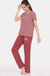 Rosaline Serenity Knit Cotton Pyjama Set - Garnet — thumbnail 2