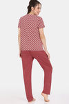 Rosaline Serenity Knit Cotton Pyjama Set - Garnet — thumbnail 3