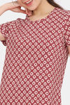 Rosaline Serenity Knit Cotton Pyjama Set - Garnet — thumbnail 5