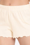 Rosaline Fun Basics Knit Cotton Shorts Set - Ecru — thumbnail 6
