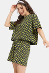 Rosaline Fruit Fusion Knit Cotton Shorts Set - Scarab — thumbnail 2