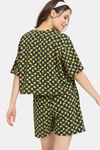 Rosaline Fruit Fusion Knit Cotton Shorts Set - Scarab — thumbnail 3