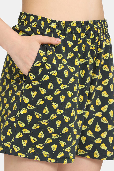Rosaline Fruit Fusion Knit Cotton Shorts Set - Scarab — image 6