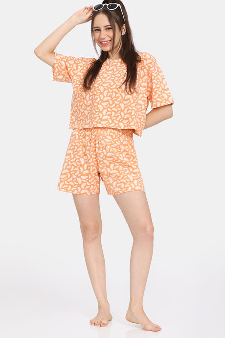 Rosaline Fruit Fusion Knit Cotton Shorts Set - Ecru — image 4