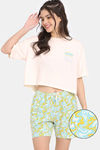 Rosaline Disco Daze Knit Cotton Shorts Set - Eggnog — thumbnail 1