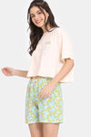 Rosaline Disco Daze Knit Cotton Shorts Set - Eggnog — thumbnail 2
