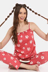 Rosaline Disco Daze Knit Cotton Pyjama Set - Cranberry — thumbnail 4