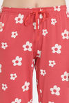 Rosaline Disco Daze Knit Cotton Pyjama Set - Cranberry — thumbnail 6
