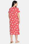 Rosaline Disco Daze Knit Cotton Mid Length Nightdress - Cranberry — thumbnail 3