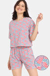 Rosaline Disco Daze Knit Cotton Shorts Set - Ecru — thumbnail 1
