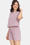 Rosaline Disco Daze Knit Cotton Shorts Set - Ecru — thumbnail 2