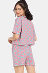 Rosaline Disco Daze Knit Cotton Shorts Set - Ecru — thumbnail 3