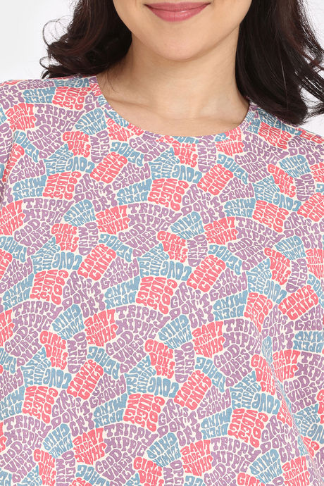 Rosaline Disco Daze Knit Cotton Shorts Set - Ecru — image 5