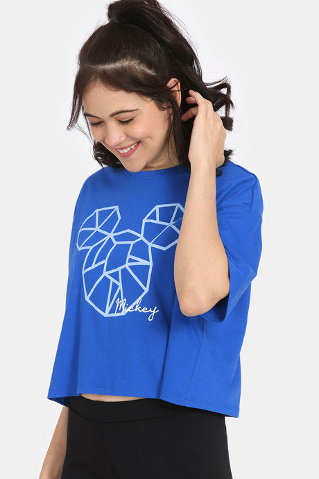Rosaline Mickey & Donald Knit Cotton Sleep Top - Skydiver — image 2