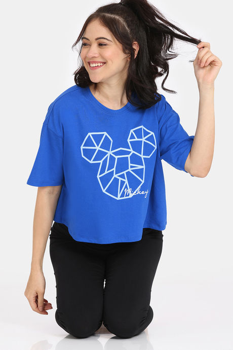 Rosaline Mickey & Donald Knit Cotton Sleep Top - Skydiver — image 4