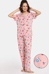 Rosaline Sugar Rush Knit Cotton Pyjama Set - Blossom — thumbnail 1