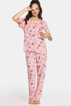 Rosaline Sugar Rush Knit Cotton Pyjama Set - Blossom — thumbnail 4