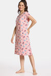 Rosaline Sugar Rush Knit Cotton Knee Length Nightdress - Blossom — thumbnail 2
