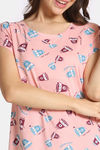 Rosaline Sugar Rush Knit Cotton Knee Length Nightdress - Blossom — thumbnail 5