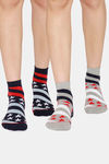 Rosaline Ankle Socks (Pack Of 2) - Grey star Black Print — thumbnail 1