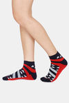 Rosaline Ankle Socks (Pack Of 2) - Grey star Black Print — thumbnail 3