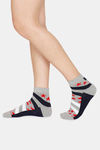 Rosaline Ankle Socks (Pack Of 2) - Grey star Black Print — thumbnail 6