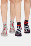 Rosaline Ankle Socks (Pack Of 2) - Black Grey star — thumbnail 1