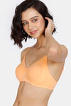 Zivame Basics Double Layered Non Wired 3/4th Coverage Sag Lift Bra - Cantaloupe — thumbnail 3