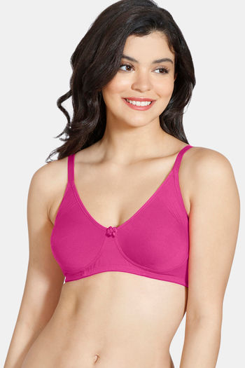 Buy Zivame Beautiful Basics Double Layered Non Wired 3/4th Coverage T-Shirt  Bra - Skin at Rs.522 online