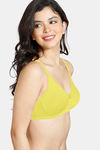 Zivame Basics Double Layered Non Wired 3/4th Coverage Sag Lift Bra - Minion Yellow — thumbnail 3