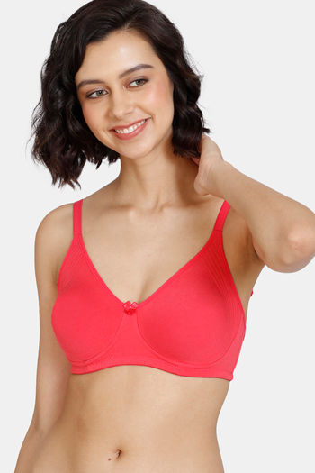 Buy Zivame Women's Cotton, Spandex Padded Wired T-Shirt Bra (ZI1101-Chinese  Red_32C_Red_32C) at