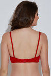 Rosaline Sheer Lace Lightweight Rounded Bust Shaping Bra- Scarlet Red — thumbnail 2